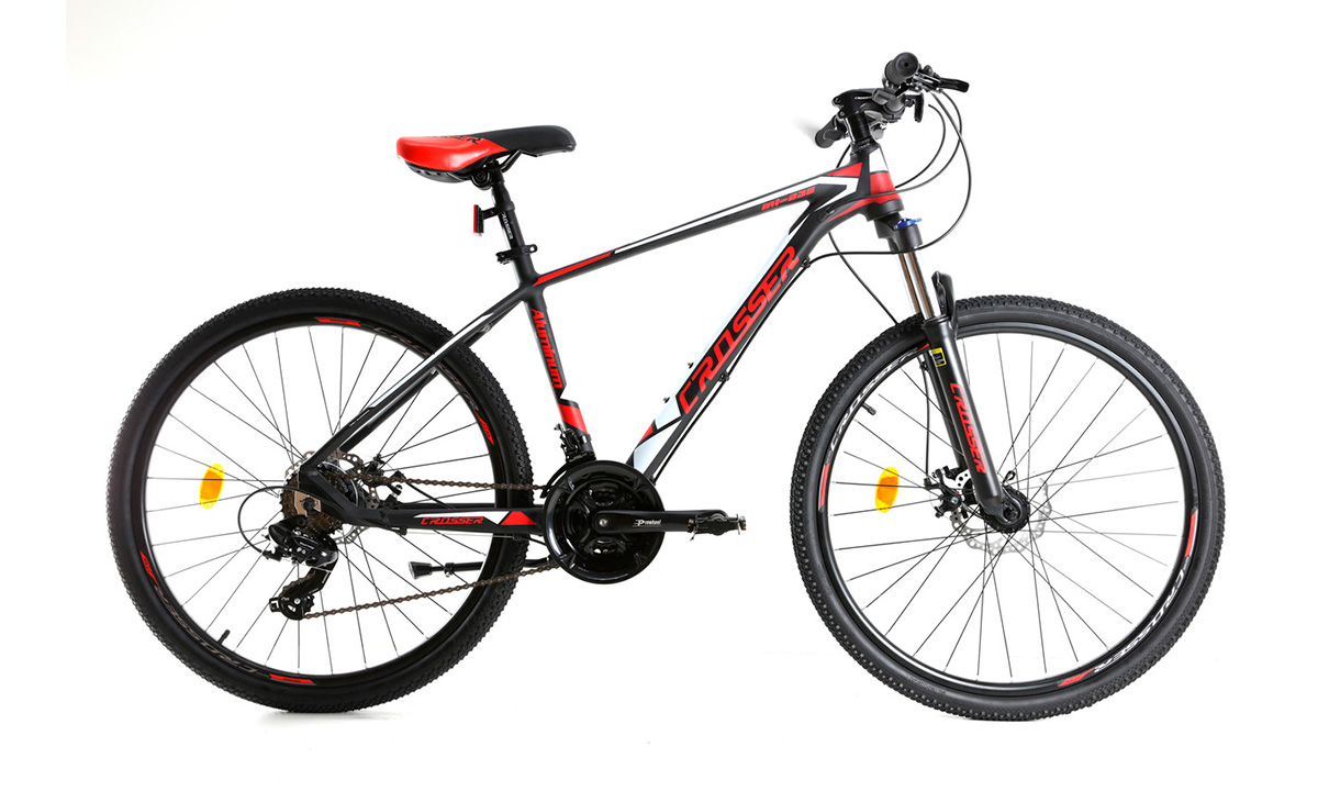 Фотографія Велосипед Crosser Flow MT-036 26" 2021, розмір М, чорно-червоний 